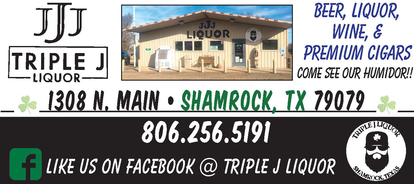 Triple J Liquor in Shamrock, Texas is your go to stop for beer, liquor, wine, and premium cigars. Be sure to check out their humidor selection and explore a wide variety of top quality spirits and specialty items. Conveniently located at 1308 N Main, Triple J Liquor invites you to stop by, browse their inventory, and follow them on Facebook for updates and specials. Call 806.256.5191 for more information. PN49373