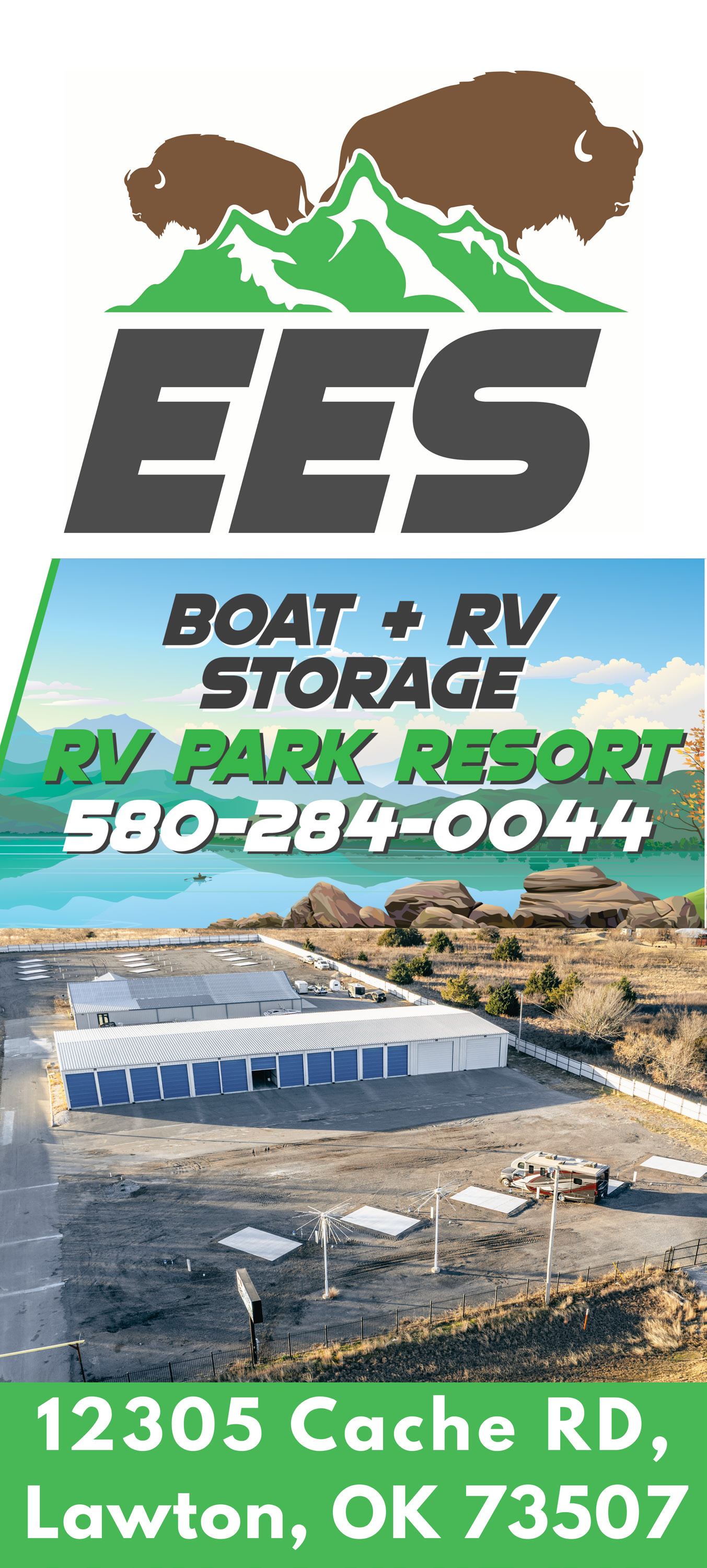 EES Boat & RV Storage offers secure, convenient storage solutions for boats, RVs, and travel trailers, all located at 12305 Cache Rd in Lawton, Oklahoma. With easy access and a clean, well-maintained property, it’s an ideal choice for travelers, weekend adventurers, and long-term RV owners. The facility is part of an RV park resort environment, making it perfect for those who want both storage and a comfortable place to stay. For availability or details, call 580-284-0044. PN49796
