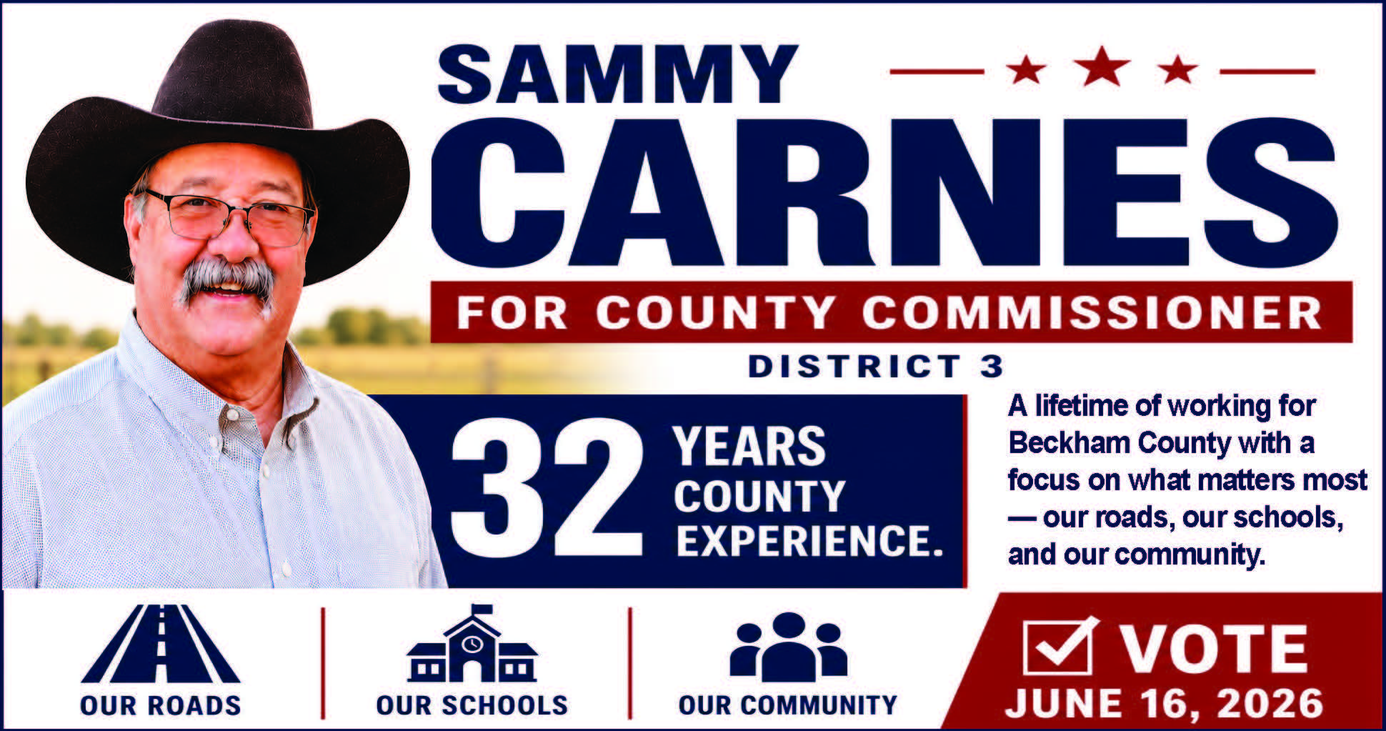 Sammy Carnes, County Commissioner, District 3, Beckham County PN50333
